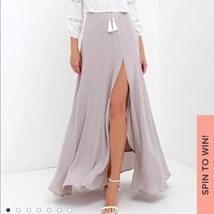 Seaside Soiree Taupe Maxi Skirt